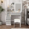 Hitow 3 Colour Touch Light Vanity Table with Stool and Mirror Dressing Table Set Dressing Table - 4 of 4