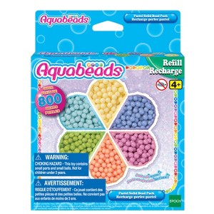 Aquabeads Pastel Solid Bead Pack, Arts & Crafts Bead Refill Kit for Children - over 800 solid beads in 6 pastel colors - 1 of 3