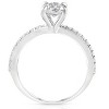 Pompeii3 1 1/2 Ct Diamond & Oval Moissanite Engagement Ring 10k White Gold - 3 of 4