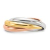 Black Bow Jewelry 6mm 14K Yellow, White or Tri-Color Gold Three Band Rolling Ring - 3 of 4