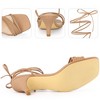 Perphy Women's Square Toe Strappy Lace Up Kitten Heels Sandals - 3 of 3