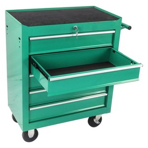 Rolling Tool Chest with Drawers, 5 Lockable Drawers Tool Cart on Wheels Storage Cabinet Cart for Warehouse, Garage, Workshop Simple Assembly-Green - 1 of 4