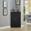 USIKEY Corner Cabinet with 2 Doors and Storage Shelves, Free-Standing Corner Cabinet for Bathroom, Living Room, Kitchen, Bedroom, Black - 4 of 4