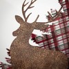 16.25"H Sullivans Christmas Plaid Tabletop Deer Scene Brown Indoor Christmas Decor - 2 of 3