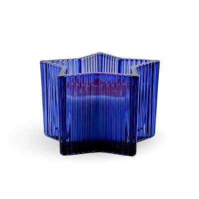 3oz Ribbed Star Glass Candle Blue - Bullseye's Playground™