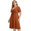 Women's Plus Size Dress Knee Length Wrap Min DressWomenyellow-cs X-Large - 2 of 4