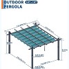 Aluminum Pergola Outdoor Gazebo with Retractable Canopy, Louvered Roof, Waterproof Shade for Patio, Deck, Backyard, BBQ, Mirador Pergola Kit - 3 of 4