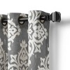 Medina Ikat Room Darkening Window Curtain Panel - 52" x 84" - Gray - Elrene Home Fashions - 2 of 4
