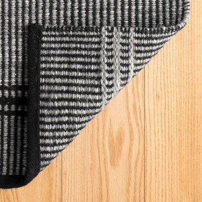 Malta Black and Gray Handwoven Wool Runner Rug