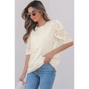 Amaryllis Women's Eyelet Puff Sleeve Blouse Chic Boho-Inspired Embroidered Top Elegant Style - 4 of 4