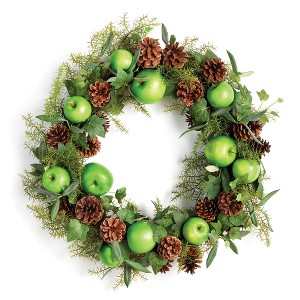 Plum & Post Apple & Mixed Botanicals Wreath 24" - 1 of 3