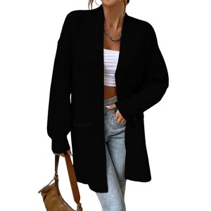 YESFASHION Womens Open Front Chevron Cardigan Sweater Loose Fit