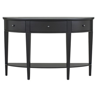 YOOCOZZ Modern Curved Console Table & Side Table & Entryway Table with Three Drawers and One Open Shelf
