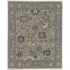 Gray and Brown Wool Oriental Hand Knotted Area Rug With Fringe - 4 of 4