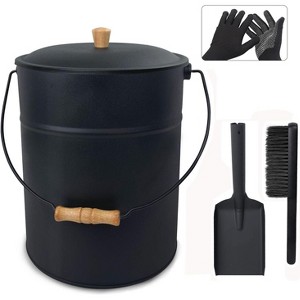 attop Metal Bucket Includes Hand Broom and Gloves - 1 of 4