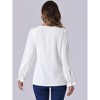 Allegra K Women's Split Neck Pleated Long Sleeve Casual Business Tops - 3 of 4