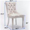 MYINDA Modern Tufted Solid Wood Velvet Upholstered Dining Chairs with Chrome Plated Stainless Steel Legs and Nailhead Accents, Set of 2 - 2 of 4