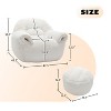 GDFStudio Kaelen Modern Faux Fur Upholstered Bean Bag Chair with Ottoman - 3 of 4