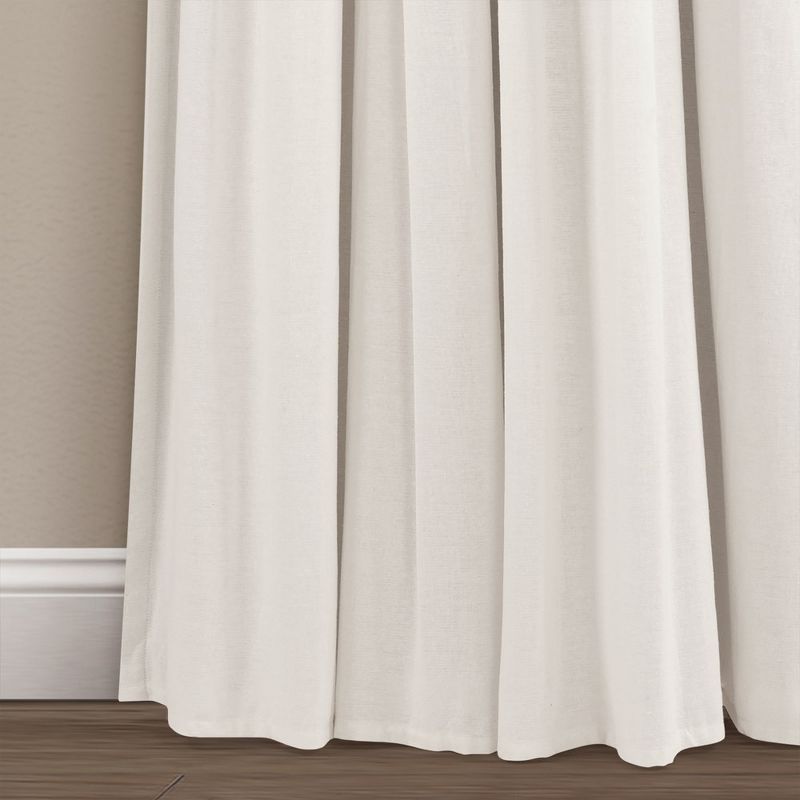 Linen Button 100% Lined Blackout Window Curtain Panel Off White Single 40X84, 5 of 7