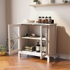 ORRD Kitchen Cabinet with Double Glass Doors, Rustic Style Display Buffet with Shaker Design for Dining Room & Living Room - 4 of 4