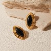 Chunky Gold Statement Earrings: Vintage Black Onyx Oval Design - 4 of 4