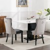 Grungis PU Kitchen Chairs Set of 2,Modern Tufted Upholstered Armless Dining Chairs with Wood Legs Nailhead Trim for Dining Room,Living Room,Kitchen - 4 of 4