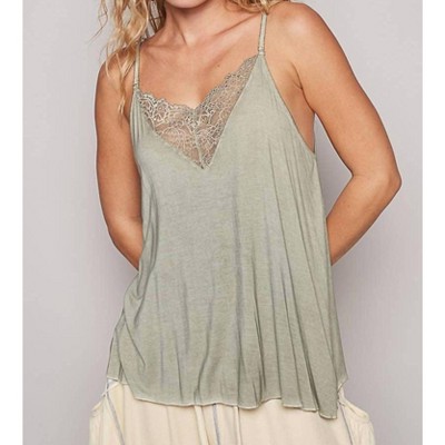 Women's Wo's Strap Lace Detail Tank Top - POL