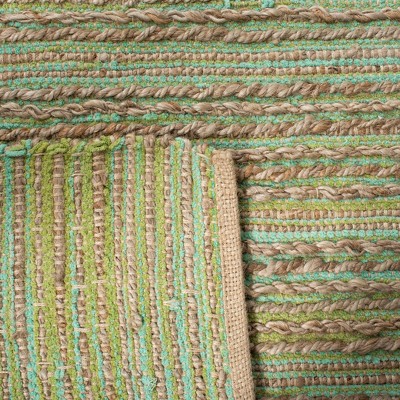 Cape Cod Green Handwoven Jute Area Rug, 3' x 5'