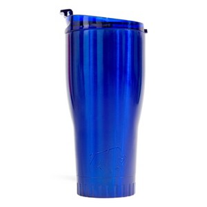Silver Buffalo Metallic Royal Blue Stainless Steel Tumbler With Flip Lid | Holds 30 Ounces - 1 of 4
