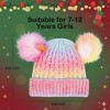 FAAYFIAN Rainbow Knit Winter Beanie Hat and Touchscreen Gloves Set for Kids 7-12 Ear Warmer - 4 of 4