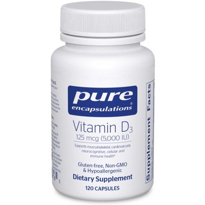 Pure Encapsulations Vitamin D3 125 mcg (5,000 IU) - Supports Bone, Joint, Breast, Heart, Colon, and Immune Health* - With Vitamin D