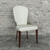 LeisureMod Havana Modern Leather Dining Chair – High Back Side Chair with Curved Backrest and Rubberwood Legs for Kitchen and Dining Room Set of 2 - 2 of 4
