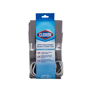 Clorox 70 in. H X 72 in. W Grey Shower Curtain W/Hooks PEVA - 1 of 1