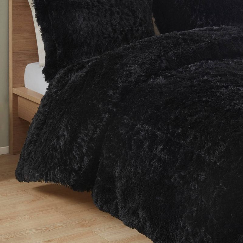  Intelligent Design Leena Shaggy Long Faux Fur Comforter Mini Set, 6 of 15