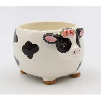 Kevins Gift Shoppe Cow with Rose Flower Candy Bowl