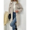 Coolmee Women's Open Front Long Sleeve Fuzzy with Pockets Outwear - 2 of 4