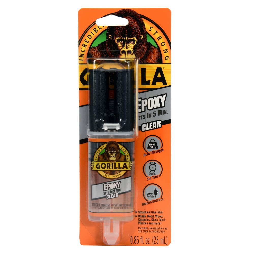 Gorilla Glue Epoxy 0.85 Ounce Syringe  Two Part Resin and Hardener