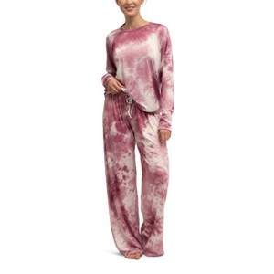 Hello Mello Women's Dyes The Limit Lounge Top and Pants, 2-Piece Pajama Set - 1 of 4