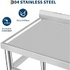Coucheta Freestanding Single Bowl Utility Sink, 39.4"x19.7"x34.6" Stainless Steel w/ Pull-Out Faucet, S-Hooks, Shelf, Adjustable Legs - 3 of 4