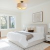 16" Modern Ceiling Light, Fabric Upholstered, Flush-Mount Fixture for Living Room, Bedroom,Dining Room,Stylish Energy-Saving Design(Bulb Not Included) - 2 of 4