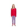 Sleep On It Girls 2-Piece Brushed Jersey Pajama Set - Snuggle, Red & Pink Pajama Set for Girls, Size M (10/12) - 2 of 4
