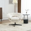 Okak Accent Chair, Modern Chenille Office Chair, Swivel Accent Chair with Removable Cushion, Round Office Chair, Metal Base and Cotton Material - 2 of 4