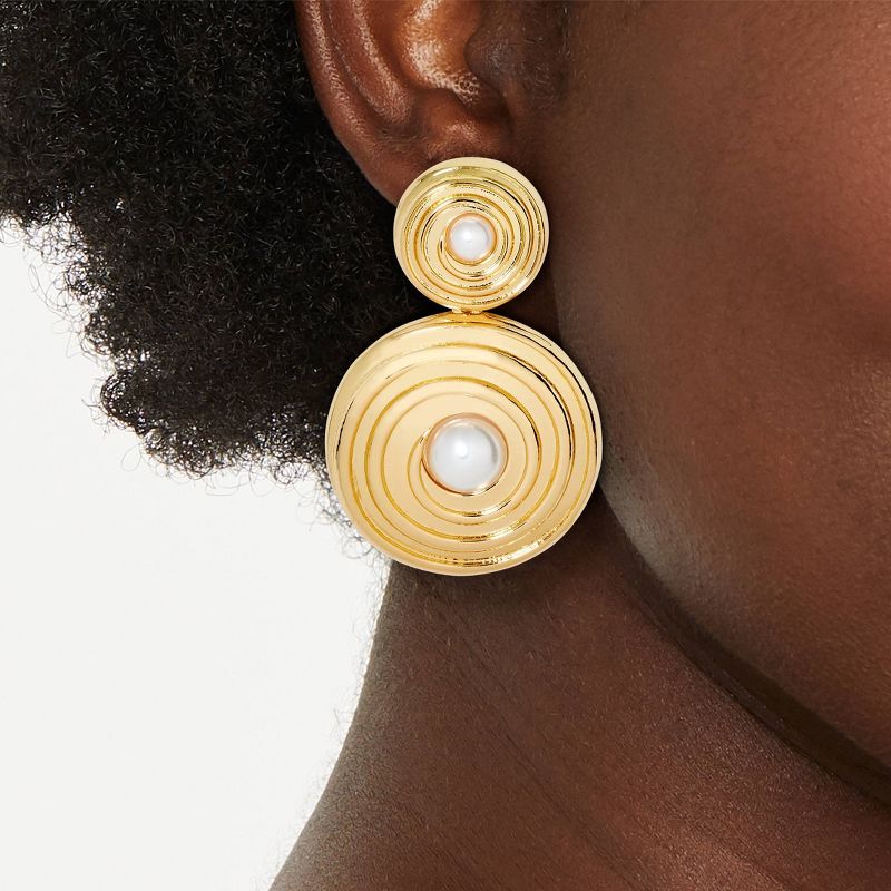 SUGARFIX by BaubleBar Pearl Circle Drop Earrings - Gold, 2 of 4