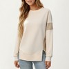 Anna-Kaci Women's Crew Neck Long Sleeve Pullover Top with Colorblock Sleeve Detail - 2 of 4
