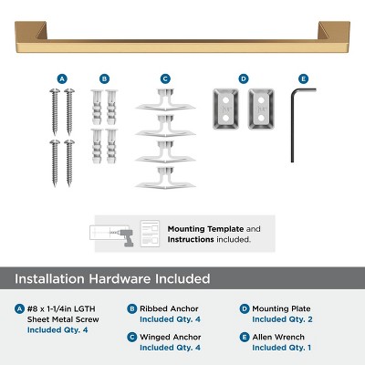 Champagne Bronze 18-Inch Wall Mounted Towel Bar