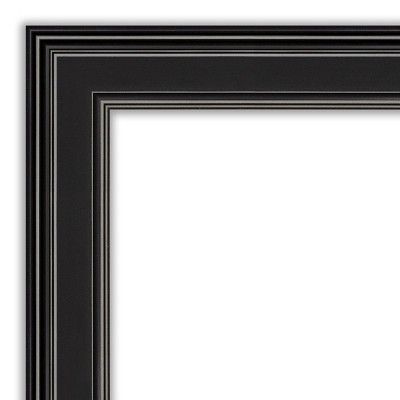 24" x 30" Black Rectangular Wall Mounted Bathroom Mirror