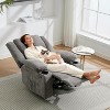 Manual Recliner Chair with Heating & 8-Point Massage, 155¡ã Adjustable Corduroy Recliner with Dual Cup Holders and Side Pockets - 2 of 4
