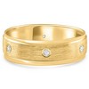 Pompeii3 Mens 1/4ct 14K Gold Diamond Comfort Fit Brushed Wedding Ring - 2 of 4