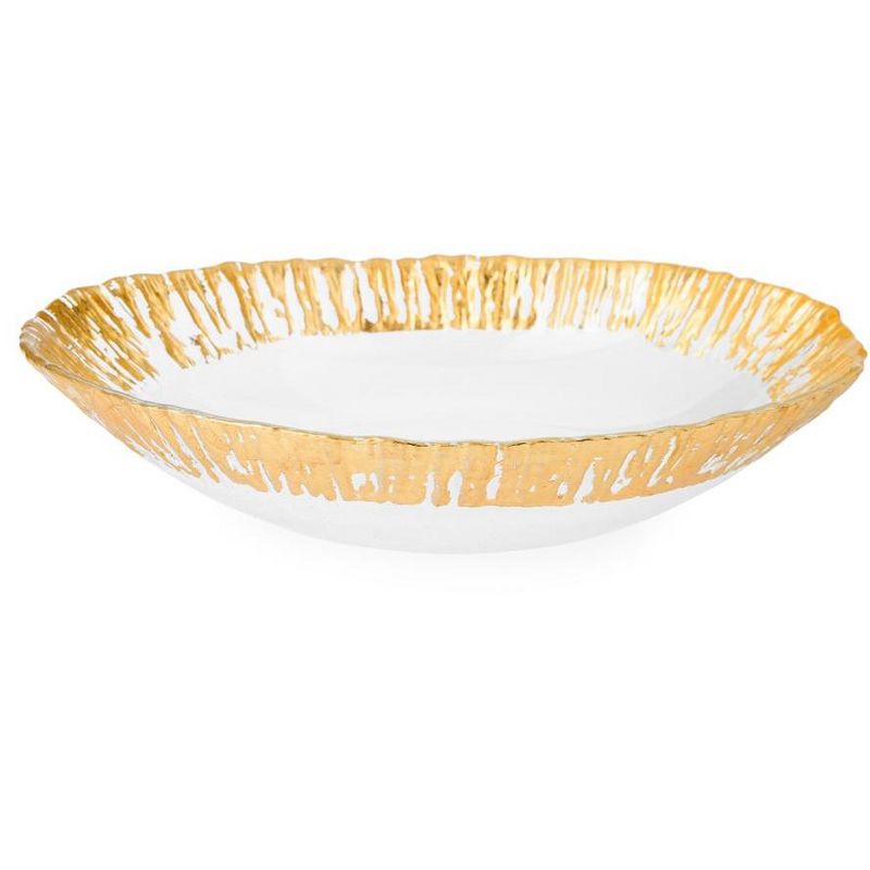 Classic Touch Gold Oval Shaped Scalloped Bowl, 1 of 4