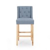 Counter Height Bar Stools Set Of 2,Fabric Tufted Wingback Kitchen Chairs,Armless Seat Height Dining Chairs With Wood Legs Footrest-Cuddlewood - 4 of 4